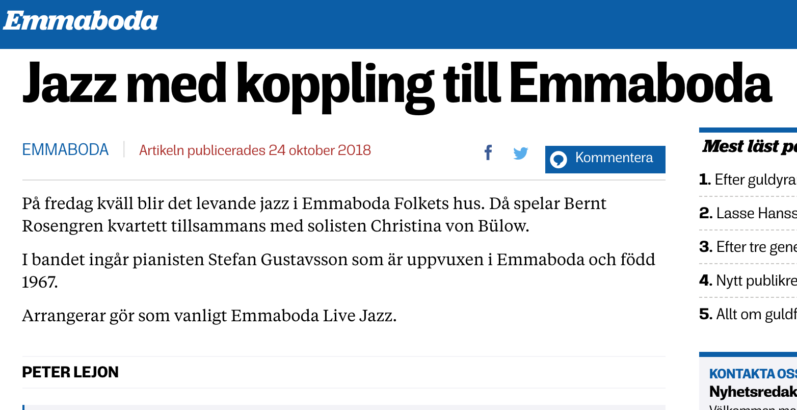 Emmaboda Jazz Emmaboda Folkets Hus